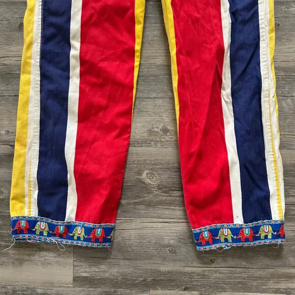 Vintage 50s 60s Red Ball Sanforized Striped Overalls Size 32x29 - Picture 2 of 9